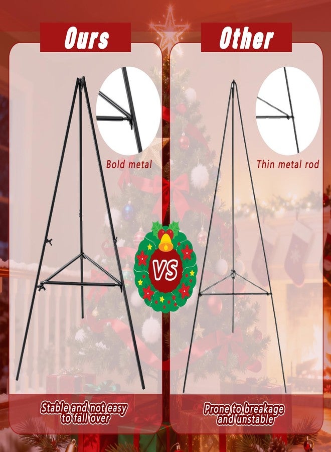 FULAIERGD 2 Pcs Christmas Metal Wreath Stand Holder - Detachable Wreath Holder for Cemetery, Wreath Easel for Wedding Flower Display Wreath Holder for Grave Gravestone Indoor,Outdoor Decorations - Image 3
